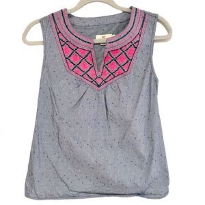 Vineyards Vines embroidered sleeveless top blouse women’s  size xs
